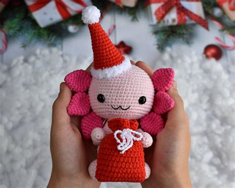 Christmas Axolotl Toy Crochet / Axolotl Santa / Axolotl Gift | Etsy