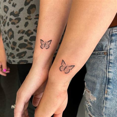 Matching butterfly tattoo for best friends.