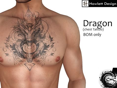 Second Life Marketplace - [HDesign] Dragon (Chest Tattoo)