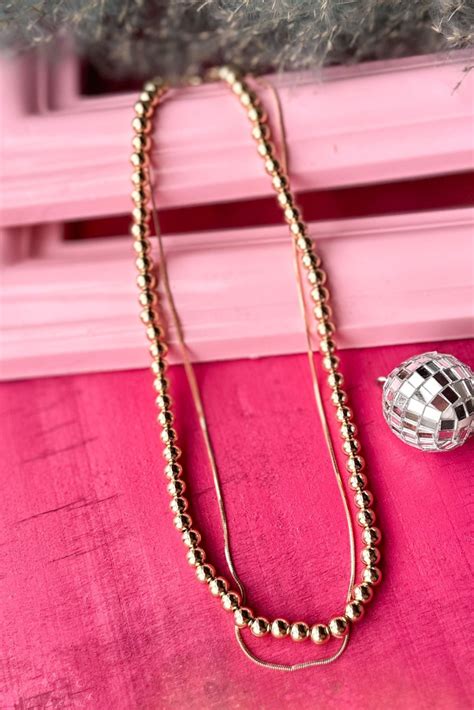 Gold Chain Beaded Ball Layered Necklace – Shop Style Your Senses