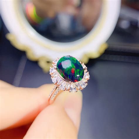 Natural Black Opal Ring On Sale • The Green Crystal