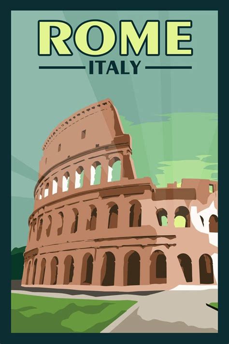 Rome Italy Vintage Travel Poster - Etsy Canada | Retro travel poster ...