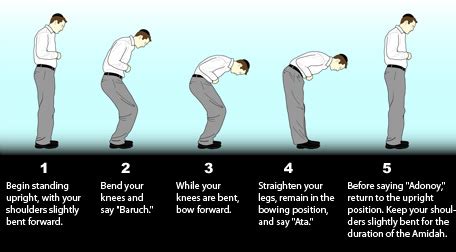 Kitzur 18:11 – How to Bow [diagram] | Kitzur365