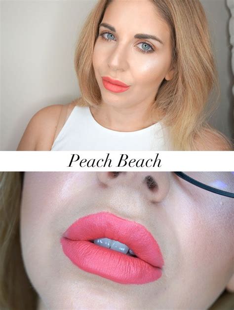 Too Faced Peaches and Cream Moisture Matte Long Wear Lipstick swatch in Peach Beach Long Wear ...