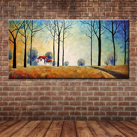 Modern Abstract Landscape Country Side Tree Oil Painting Canvas Art ...