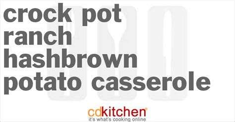 Crock Pot Ranch Hash Brown Potato Casserole Recipe | CDKitchen.com