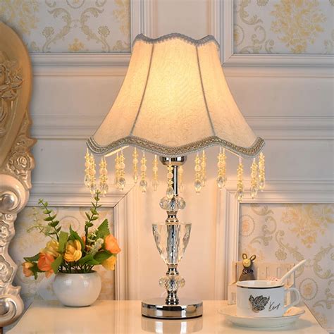 Europ Crystal Table Lamp for Bedroom Living room Wedding decor abajur ...