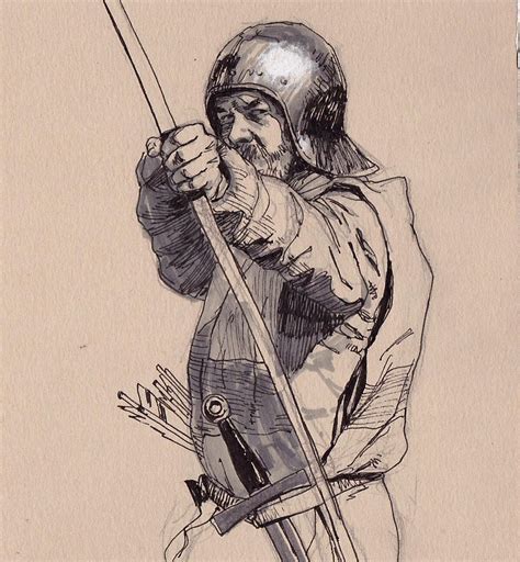 Archer study #drawing #art #ink #archer #archery #medieval # ...