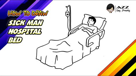 How to draw Sick Man Hospital Bed step by step - YouTube