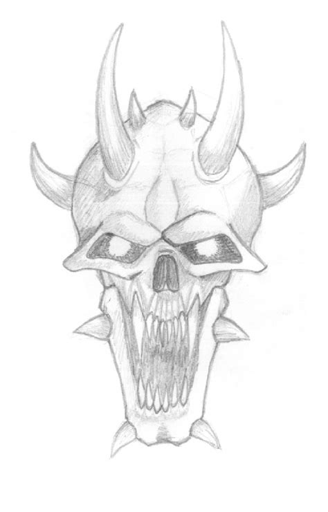 Demon skull - sketch by WinterWerewolf on DeviantArt