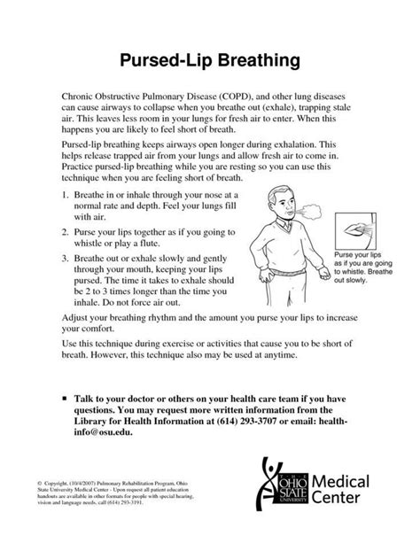 Breathing Techniques And Exercises For Copd Foundation | Respiratory therapy, Occupational ...