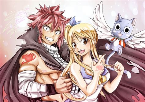 Anime Fairy Tail Lucy Heartfilia Natsu Dragneel Happy (Fairy Tail) Wallpaper | Fairy tail anime ...