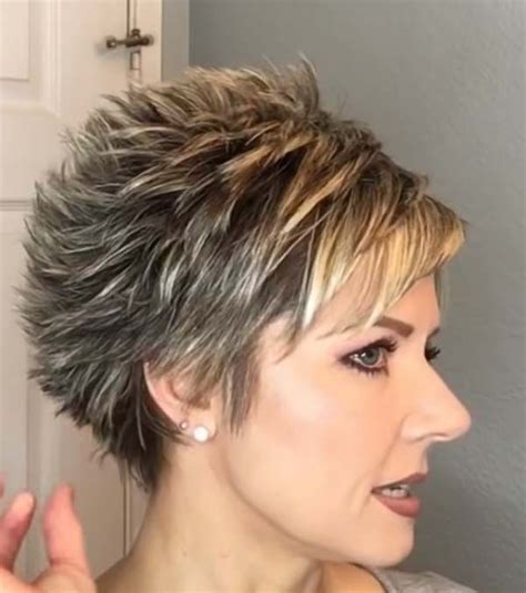 Short Spiky Hairstyles for Women over 50 - #ShortHairstyles | Spiked hair, Short hair pixie cuts ...