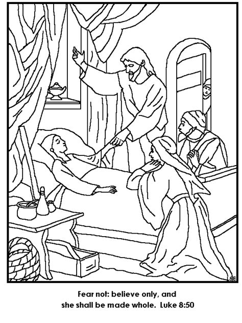 jesus heals jairus daughter coloring page - Clip Art Library