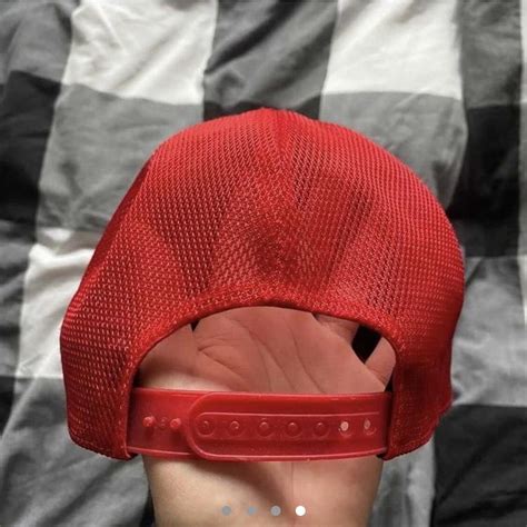 BAPE Men's Yellow and Red Hat | Depop