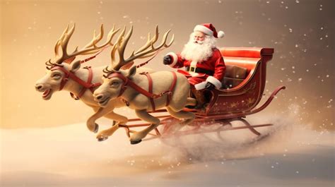 Premium AI Image | a beautiful image of santa claus in the sleigh