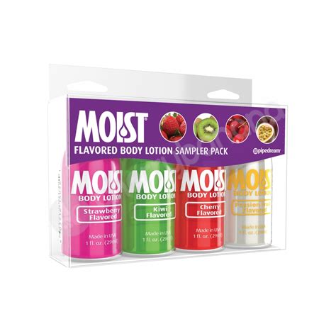 Flavoured Moist Lubricant Sampler 4 Pack | Assorted Flavoured Lubes 29ml (1oz) Bottles