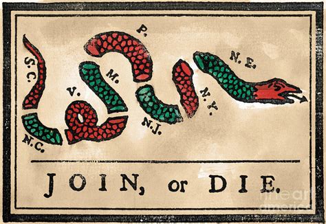 Join Or Die Cartoon 1754 Painting by Benjamin Franklin | Fine Art America