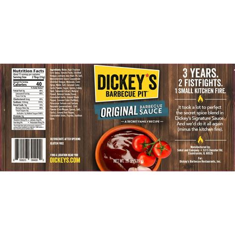 Dickey's, BBQ Sauce, Original Secret Recipe, Bottles, 19oz - Walmart ...