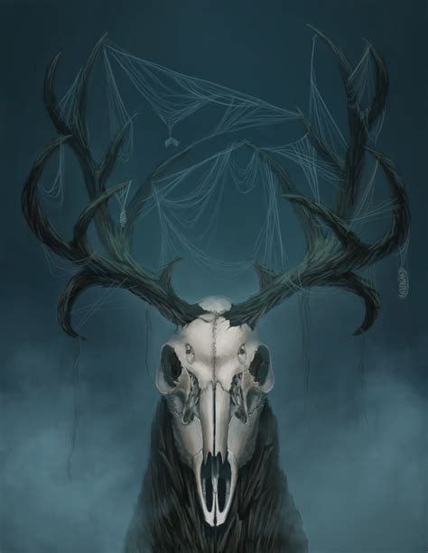 Deer Skull Painting by Rebecca Yee : r/creepy