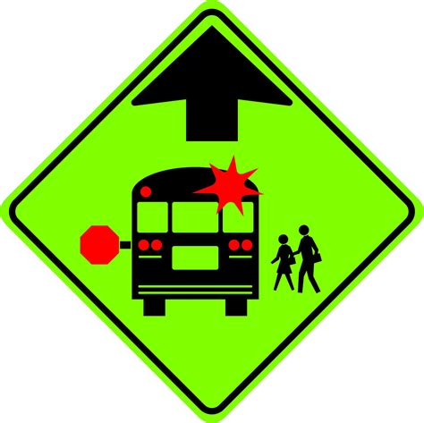 S3-1 School Bus Stop Ahead 30"x30" - T&W Traffic Control