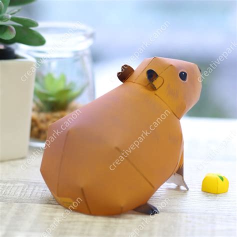 Papercraft Capybara Lowpoly Animal Sculpture 3d Paper Craft Printable ...