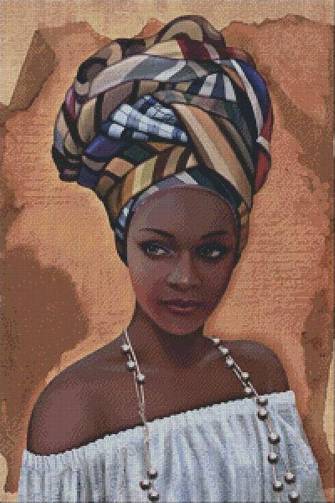 African in White - Counted Cross Stitch Patterns - Printable Chart PDF Format Needlework ...
