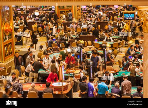 China, Macau, Cotai, The Venetian Hotel and Casino, Casino Floor Stock Photo - Alamy