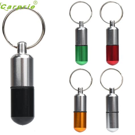 Hot New Mini Waterproof Aluminum Medicine Pill Box Bottle Holder Container Keychain NOV10-in Key ...