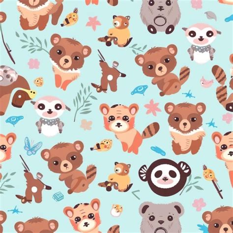 Premium AI Image | A seamless pattern with cute animals.