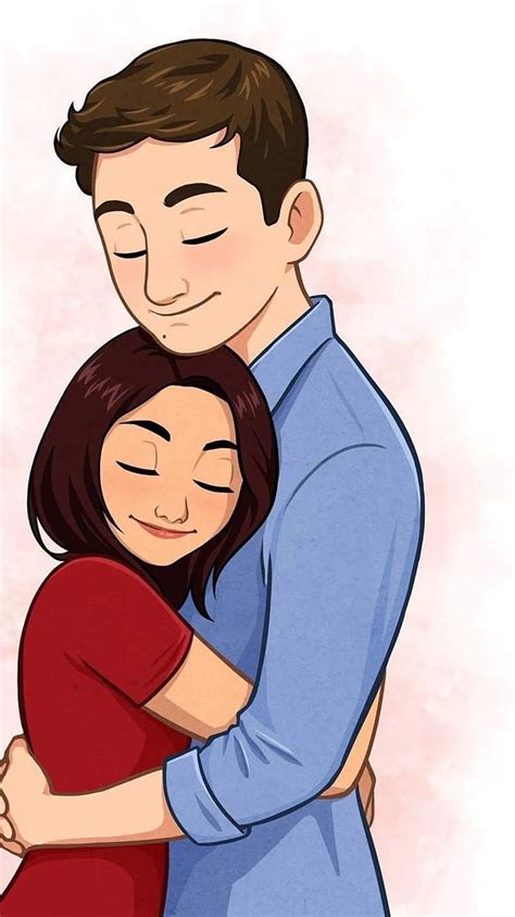 Cartoon Couple Love Hugging, cartoon couple love, hugging, HD phone wallpaper | Peakpx