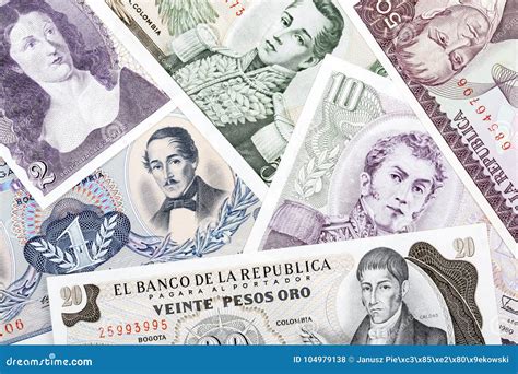 Old Colombian Money, a Background Stock Photo - Image of finance, cash: 104979138