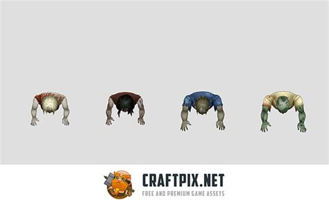 Top Down Shooter Zombie Sprites by Free Game Assets (GUI, Sprite, Tilesets)