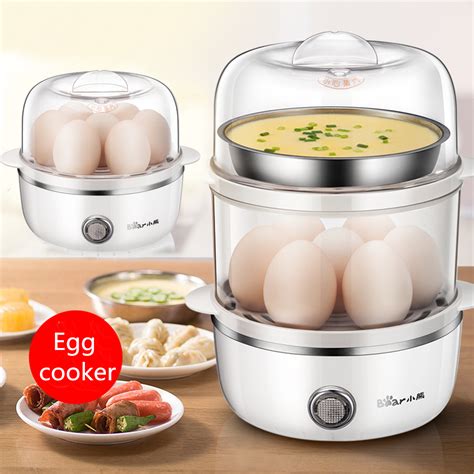 2 Layer Electric Egg Cooker Hard Boiled Poached Scrambled Eggsl 14 Egg Capacity with Measuring ...