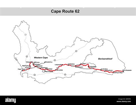 Cape Route 62 map, South Africa Stock Photo - Alamy