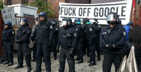 German protesters clash with police over proposed Google campus