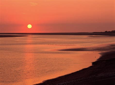 Sunrise At Bay Of Mont Saint-michel Photograph by Panoramic Images - Pixels