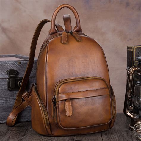 Brown Leather Backpack Women | IUCN Water