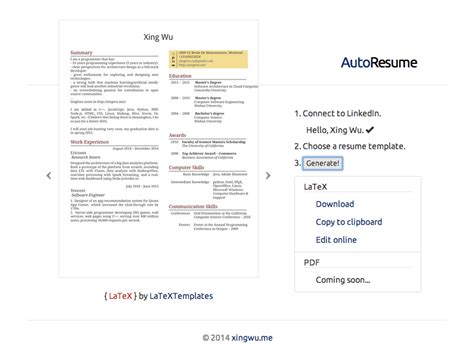 Build A Resume From Your LinkedIn Profile | Xing's