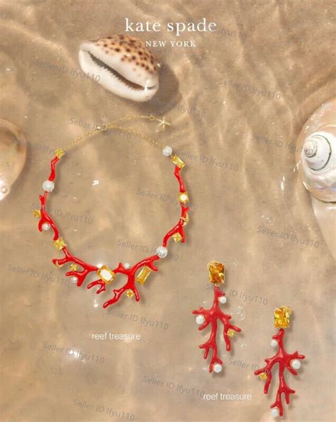 Kate ks Spade KSNY Reef Treasure Red Coral Statement Drop Earrings | eBay