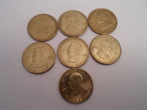 Vintage 7 Franklin Mint Presidential Hall of Fame Coins