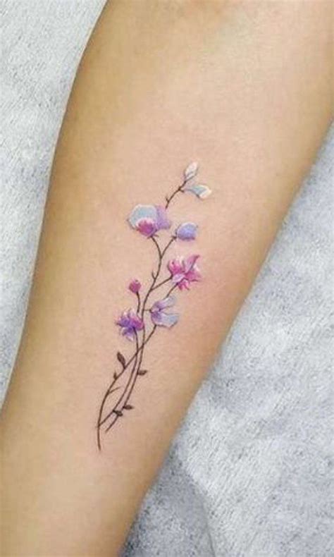 Popular Watercolor Floral Flower Vine Forearm Tattoo Ideas for Women ...