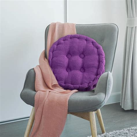 Amazon.com: Scceatti Outdoor Cushions 14.5In Chair Mat Purple Summer Round Soft Cushion Home ...