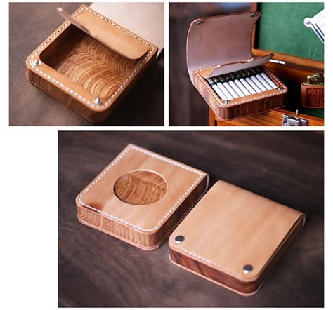 Genuine Leather&Wooden Cigarette Case - FeelGift