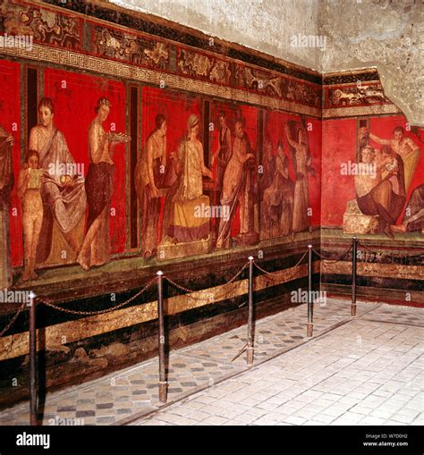 Roman wallpainting from Villa of the Mysteries, Pompeii, Italy, 1st ...