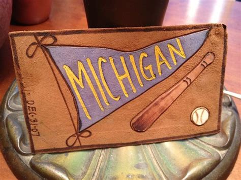 University of Michigan leather postcard (1907) with pennan… | Flickr