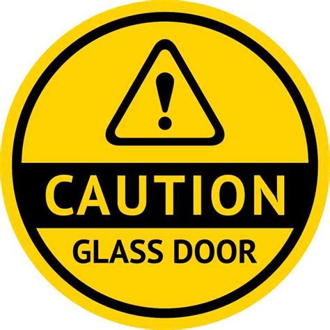 5in x 5in Symbol Caution Glass Door Sticker Vinyl Business Sign Door Decal