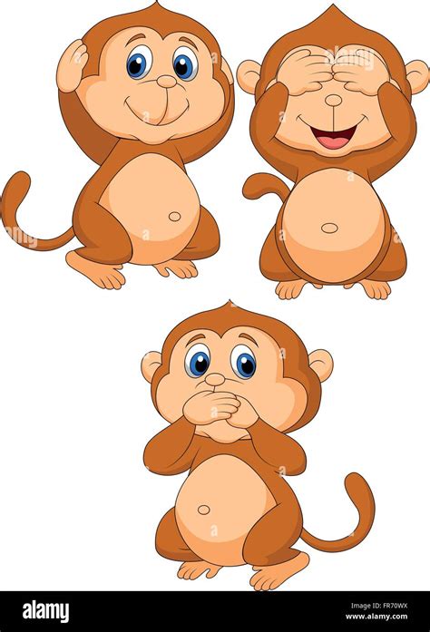 Three monkeys Stock Vector Images - Alamy