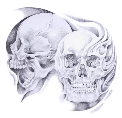 double skull merge by Pallat | Skull tattoo design, Skull, Skull art