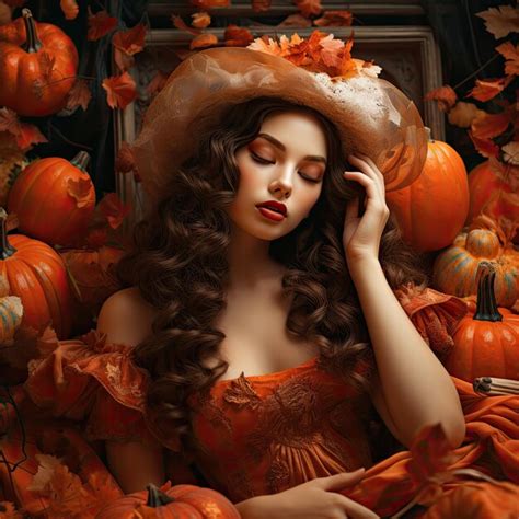 Premium AI Image | Maximum Autumn Aesthetic Fall Leaves Pumpkins Harvest